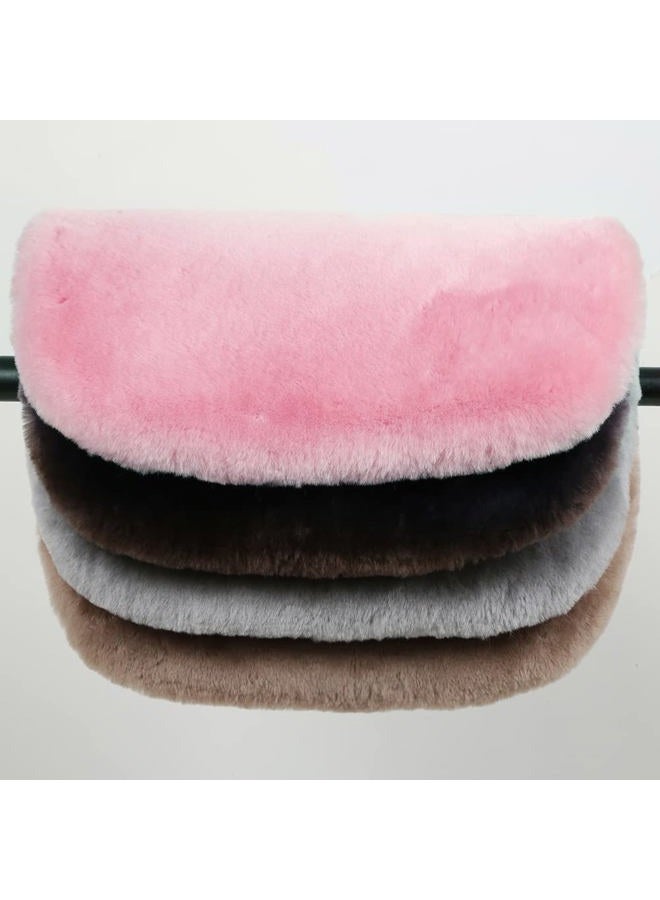 IRIWOOL Luxury Genuine Sheepskin Auto Seat Cover, Soft Wool Seat Pad Warm for Car and Office Chair Non-Slip Universal Fit, 19.2 Inch x19.2 Inch (Front seat Cushion 1pc, Black) - Image 5