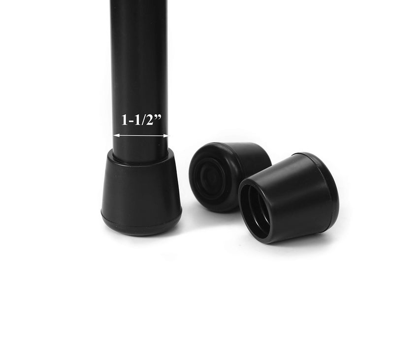 Furnigear Small Chair Leg Tips Caps Non-Slip Rubber Leg Tips 1-1/2” Inner Diameter Chair Leg Floor Protectors Round Black 4 Pack(Fit Round Diameter 38-39mm) - Image 1
