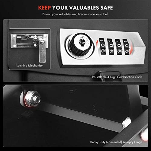 A-Premium Center Console Safe Box Compatible with Toyota Sequoia 2008-2013 Tundra 2007-2013 - Image 4