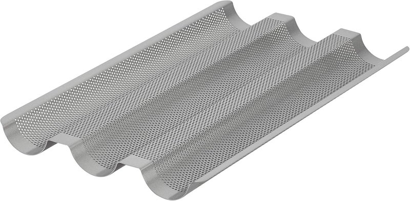 Anolon Advanced Nonstick Perforated Baguette Pan  Tray for Baking Bread  3Loaf Graphite Gray - Image 1