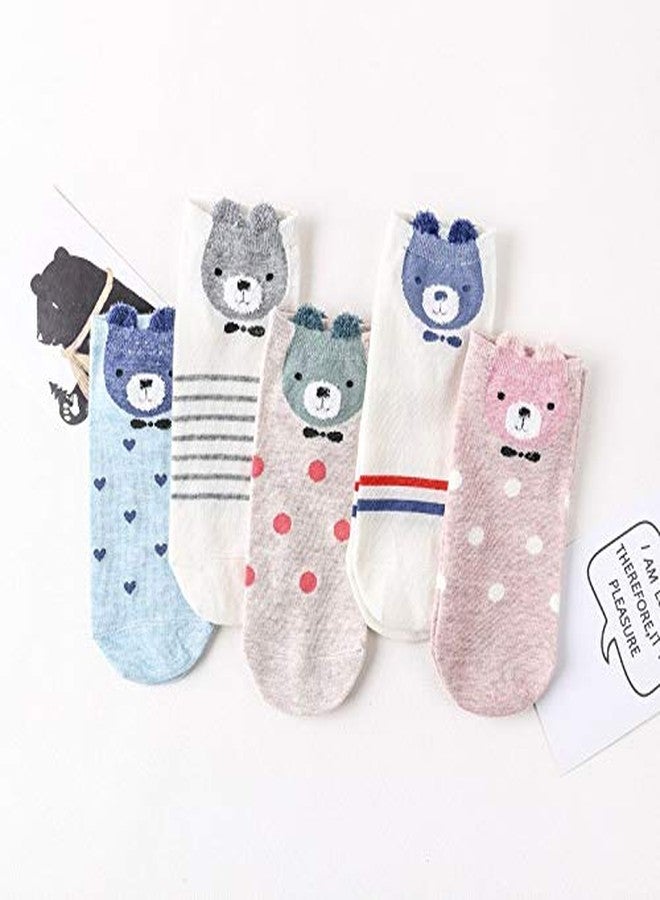 Missby® Girl's Cute Animal Printed Ankle Cotton Socks (Pack of 5, Multicolor) (STYLE-PA) - Image 2