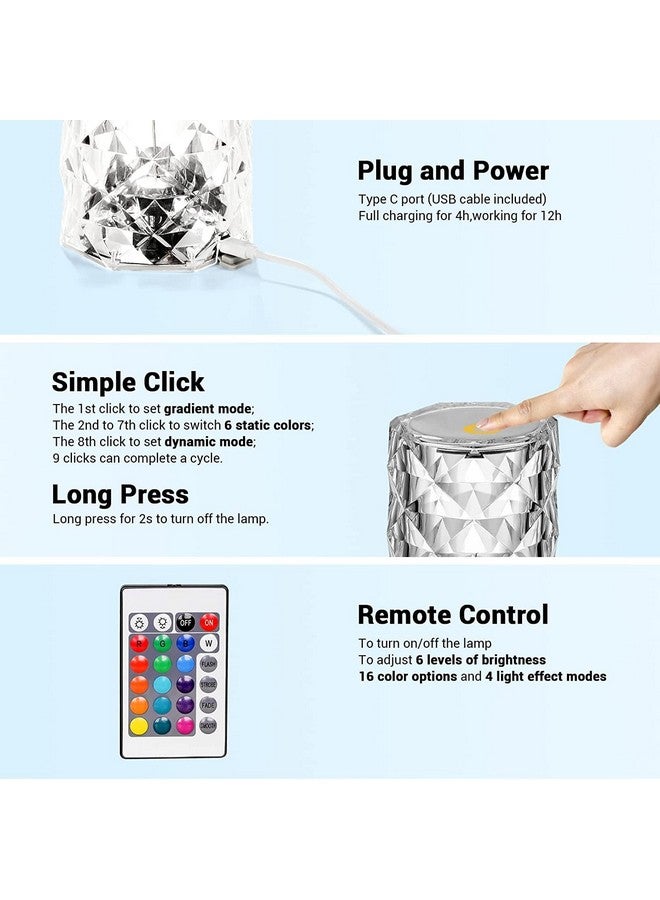 الجستو مصباح طاولة جيستو للديكور المنزلي - 16 ضوء متغير اللون RGB للغرفة مع جهاز تحكم عن بعد، مصباح ليلي يعمل باللمس لغرفة النوم | هدية عيد ميلاد للفتيات، هدية زفاف للأزواج، هدية الذكرى السنوية - Image 3