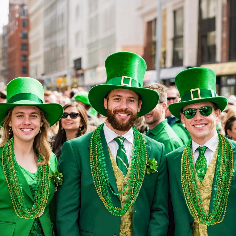 Huskein 24 PCS St Particks Day Necklaces, Plastic St Patrick's Day Necklace, Green and Gold Beads Shamrocks Necklace, Irish Beer Decorations Supplies, Shamrocks Bead Necklace Set, St. Patricks Day Accessories - Image 5