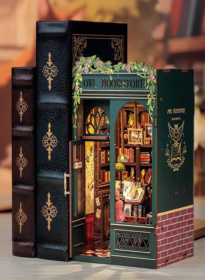 Hands Craft DIY Miniature Kit Book Nook - Owl Bookstore | Enchanting Nocturnal Library | Whimsical Design, Vintage Charm | Cozy Bookshelf Decor | Wonderful Gift for Book & Owl Lovers - Image 2