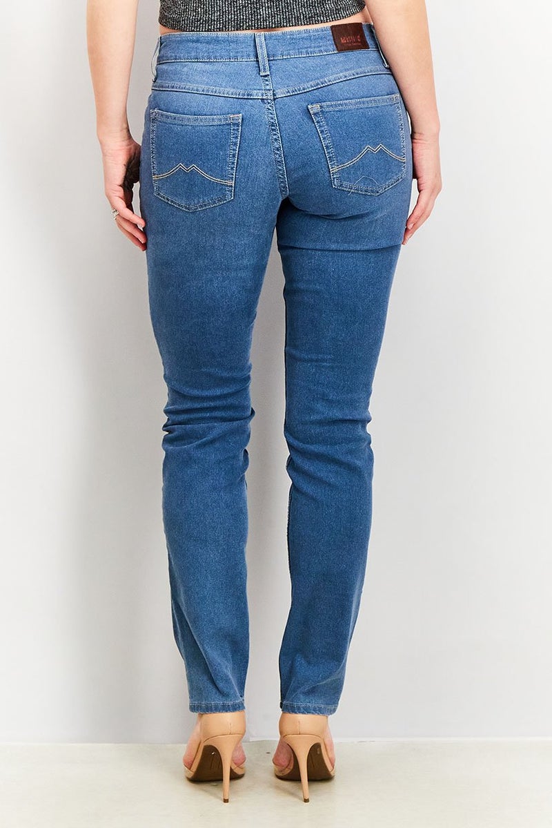 MUSTANG Women Five Pocket Slim Jeans, Blue Washed - Image 3