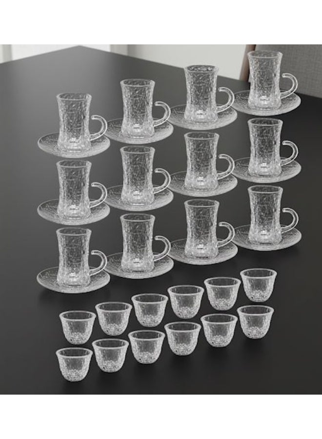 A set of tea cups and coffee cups with saucers, 36 pieces