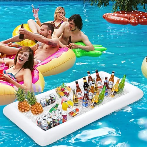 Proberos® Inflatable Ice Pool for Party Liquor Serving Buffet Ice Serving Buffet Bar with Drain Plug BBQ Picnic Pool Party Supplies Buffet Salad Food & Drinks Tray, 53x25.6 inches - Image 4