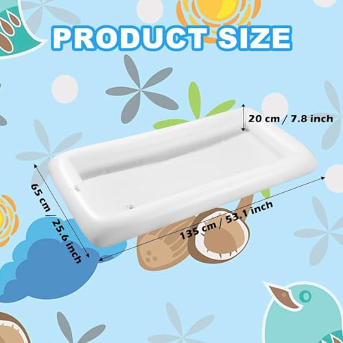 Proberos® Inflatable Ice Pool for Party Liquor Serving Buffet Ice Serving Buffet Bar with Drain Plug BBQ Picnic Pool Party Supplies Buffet Salad Food & Drinks Tray, 53x25.6 inches - Image 3
