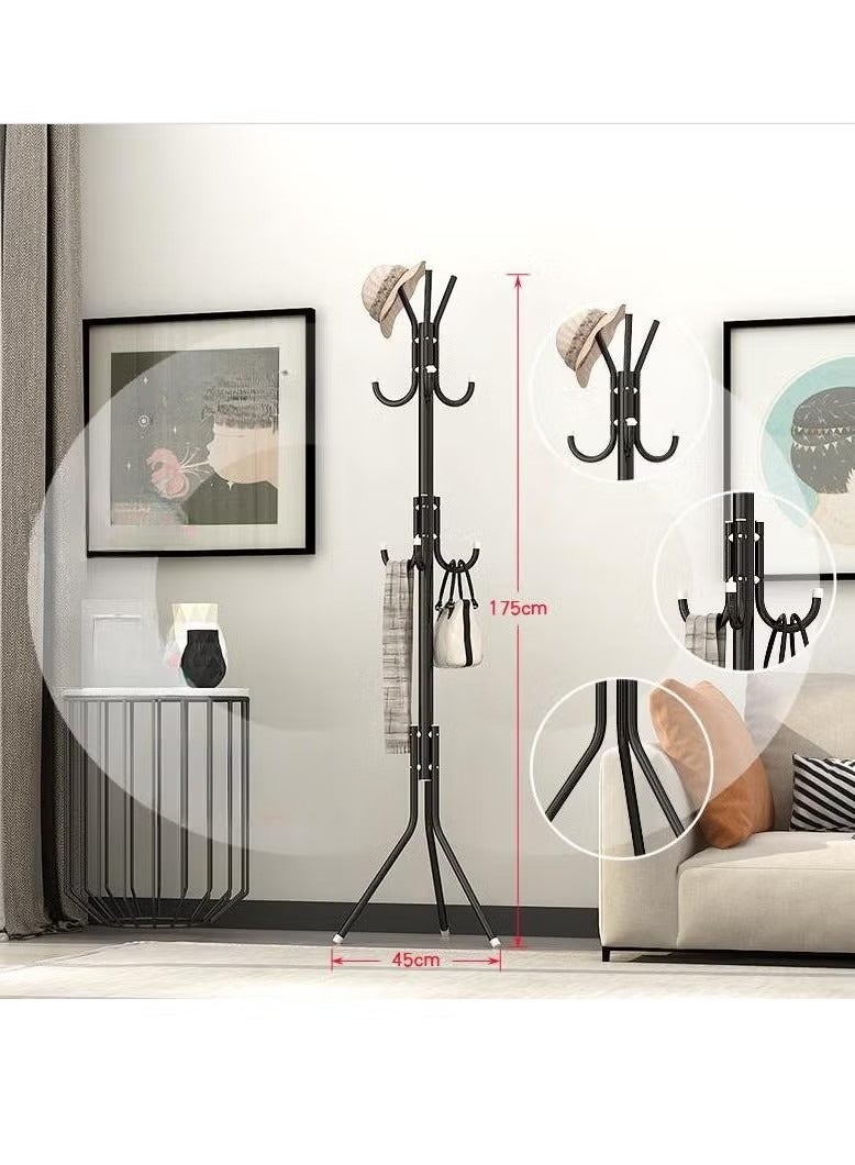 Beauenty Metal Coat Rack,Standing Metal Coat Rack With 9 hooks,Free Standing Coat Hanger For Hat,Clothes,Tree Coat Hanger Holder Stand - Image 4