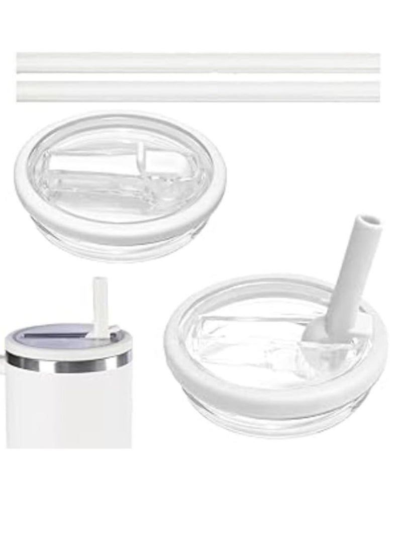 Generic - 40 OZ Tumbler Flip Straw Lid Replacement Fit for Stanley Quencher Tumbler, 2 PCS Spill Proof and Leak Resistant Tumbler Lids Compatible with Stanley Cup Accessories - Image 1