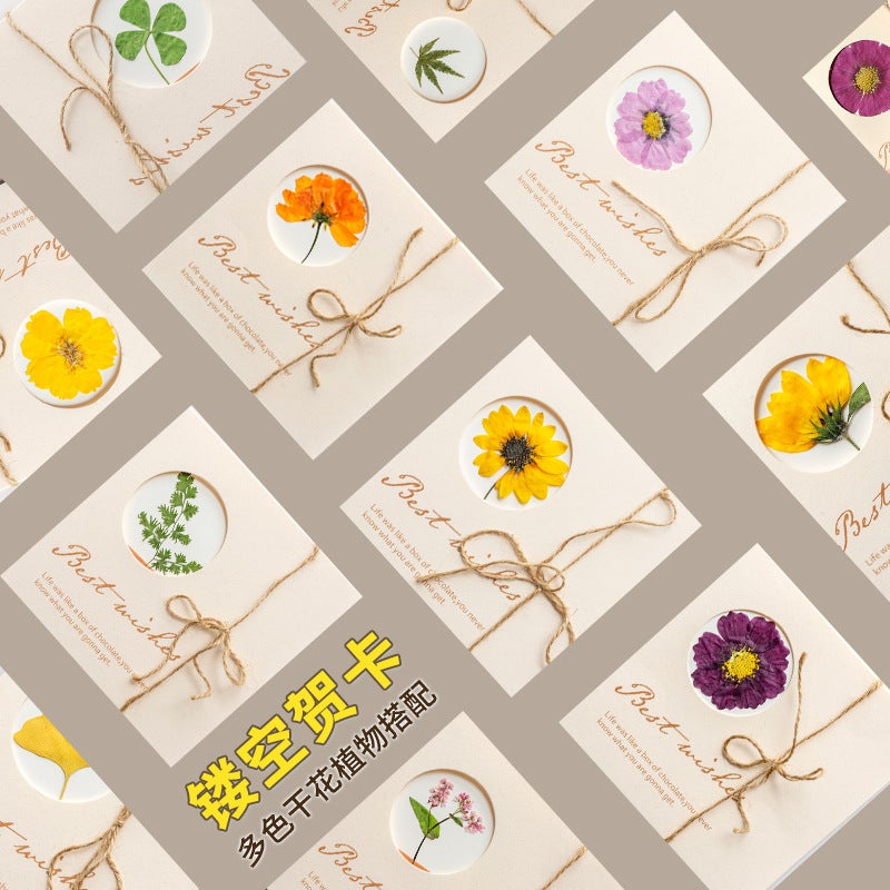 Postcard Ins-Style Scenery Healing Dreamy Artistic Dried Flower Greeting Card Cute Illustration Christmas Gift Message Wall - Image 2