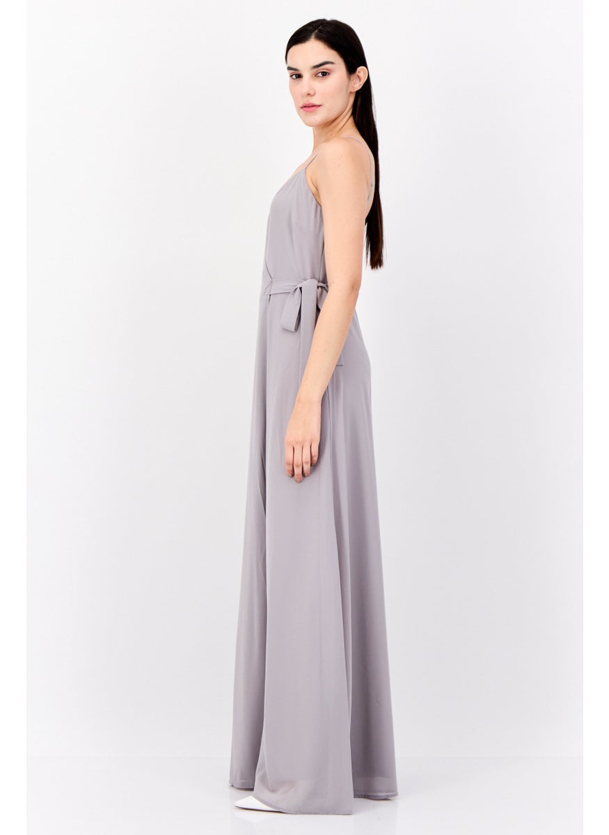 Lulus Women Solid Maxi Dress, Grey  - Image 3