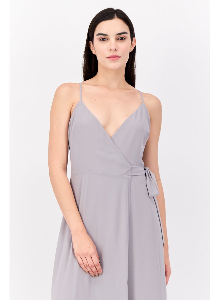 Lulus Women Solid Maxi Dress, Grey  - Image 2