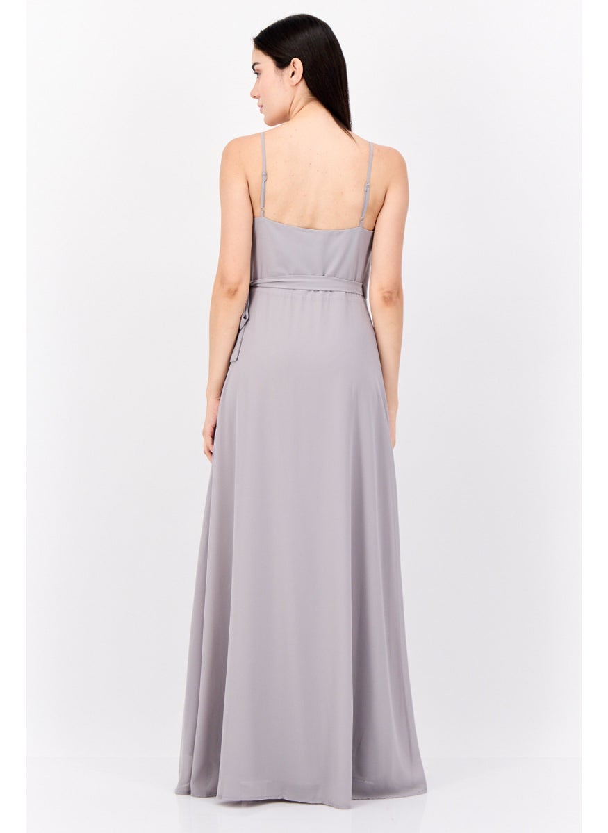 Lulus Women Solid Maxi Dress, Grey  - Image 4