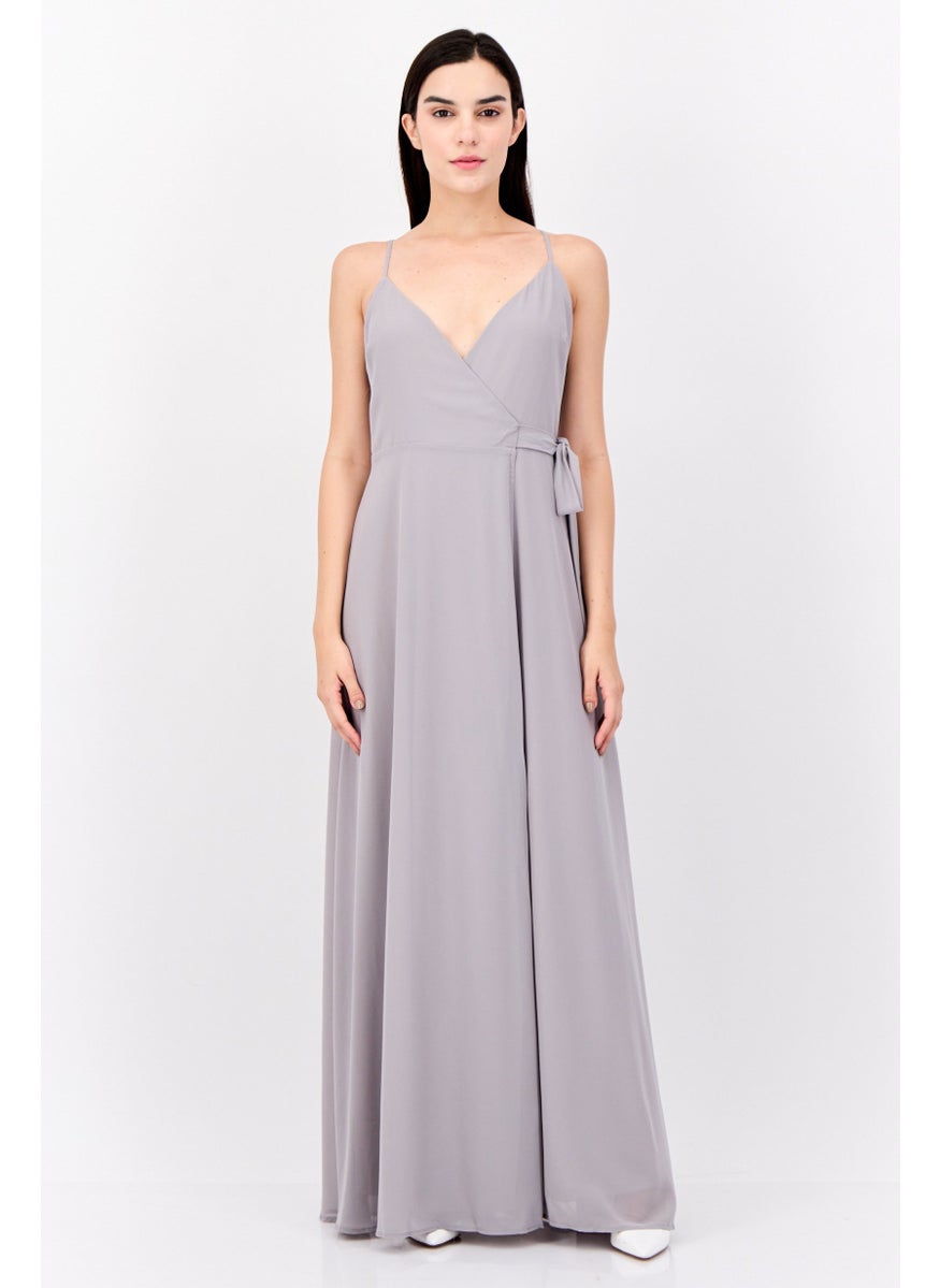 Lulus Women Solid Maxi Dress, Grey  - Image 1
