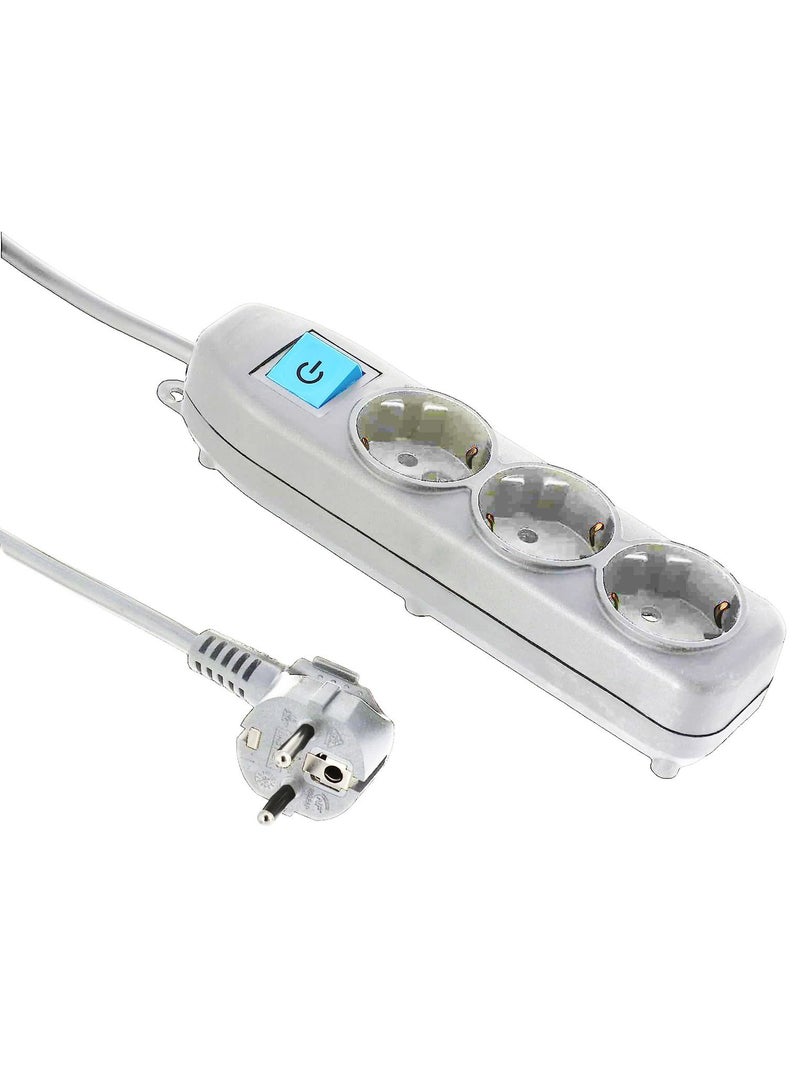 باور لوك اي لوك مشترك 3 مخرج بمفتاح 16 امبير ابيض - Image 1