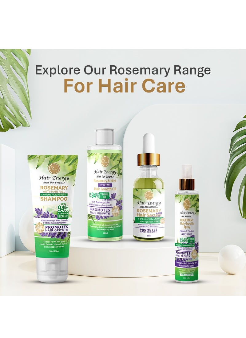 Hair Energy - Hair Energy Rosemary Hair Mask | Hair Growth & Shine | Stimulates Hair Growth | Shiny, Soft & Manageable Hair | Rosemary, Argan Oil, Vitamin E | Helps with thinning hair | Paraben-free | 200 ml - Image 1