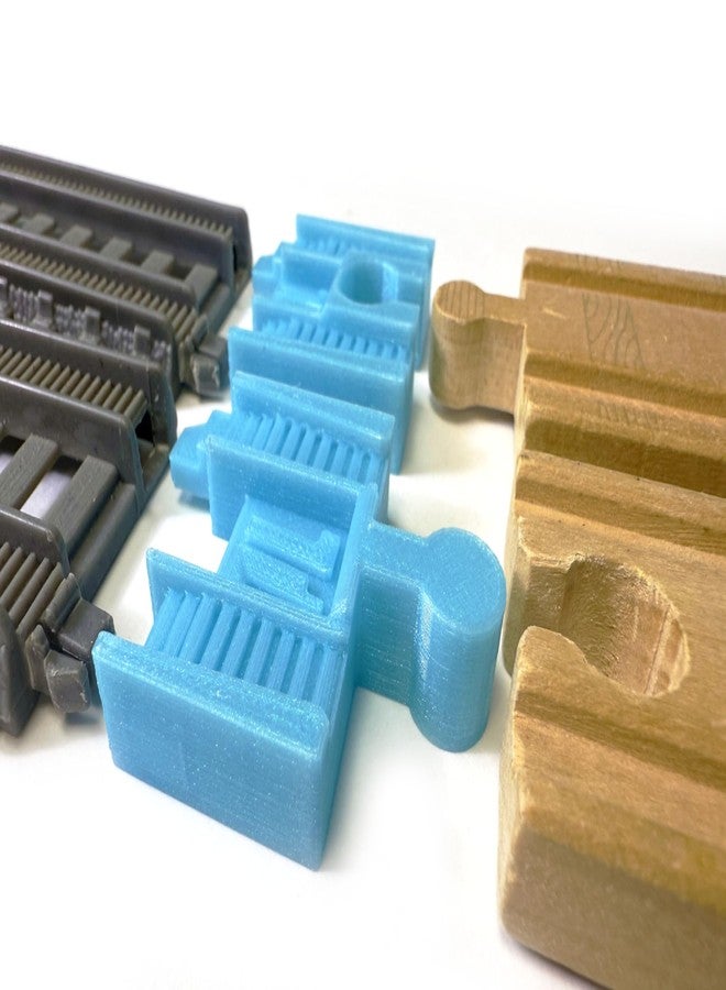 TrainLab.com Adapters, Compatible with Thomas & Friends Trackmaster Gray 2014 and Wooden Railway Tracks, Essential Trackmaster and Wooden Track Accessories (2pc) Light Blue - Image 3