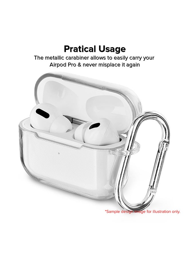 Stylizedd Classic Clear printed Case for Apple Airpods Pro Soft TPU Gel Thin Transparent Flexible Cover - Custom Monogram Initial Letter Mandala Floral Pattern Alphabet - U (Olive Green ) - Image 4