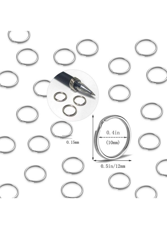 yuntop - 100 Pcs Split Ring Small Key Rings Bulk Split Keychain Rings Diy Craft Metal Keychain Connector Accessories (12Mm) - Image 1
