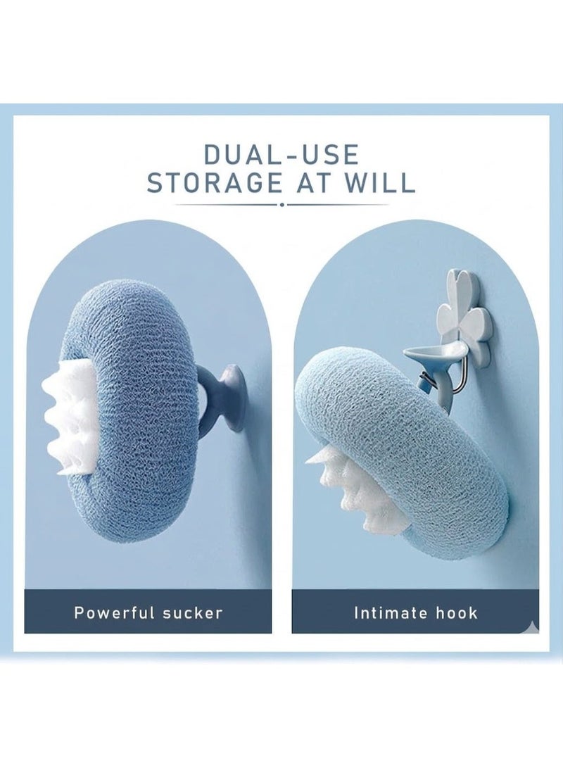 BIGTHREE Bath Ball, 2-in-1 Sunflower Suction Cup Bath Ball, Bath Sponge Brush Baths Loofah with Suction Cup, Exfoliation, Back Scrub, Baths Rub, Versatile Massage Bath Sponges Balls for Women and Men - Image 3