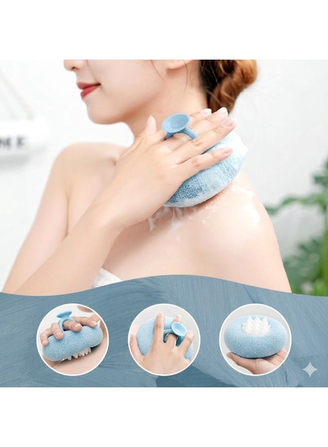 BIGTHREE Bath Ball, 2-in-1 Sunflower Suction Cup Bath Ball, Bath Sponge Brush Baths Loofah with Suction Cup, Exfoliation, Back Scrub, Baths Rub, Versatile Massage Bath Sponges Balls for Women and Men - Image 4