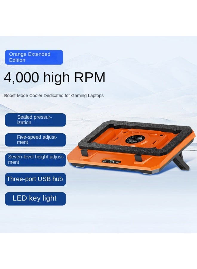 IETS GT300 Upgraded Laptop Cooling Pad with Adjustable Stand, Turbo Cooler for Fast Cooling, 10-17 Inch Gaming Laptop, Flexible Sealing Ring, with Adjustable Air Filter Clamp (orange) - Image 1