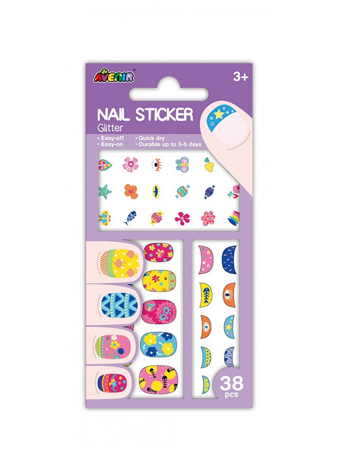 Avenir ملصقات أظافر لامعة زهور | تصاميم عصرية ذات موضوع! مع ٣٨ ملصق ملون ومؤقت موضة - Image 2