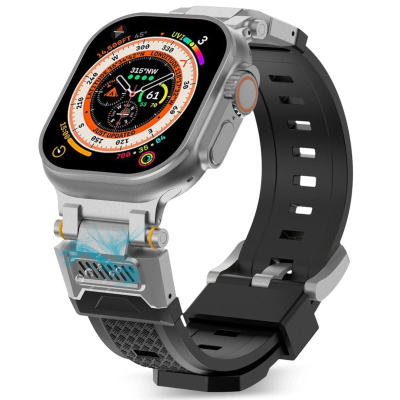 Next Store Durable Silicone Strap with Air Holes & Metal Lock Compatible with Apple Watch Series 1–10 & Ultra/Ultra 2 (42–49mm), Sturdy Sport Band - Image 1