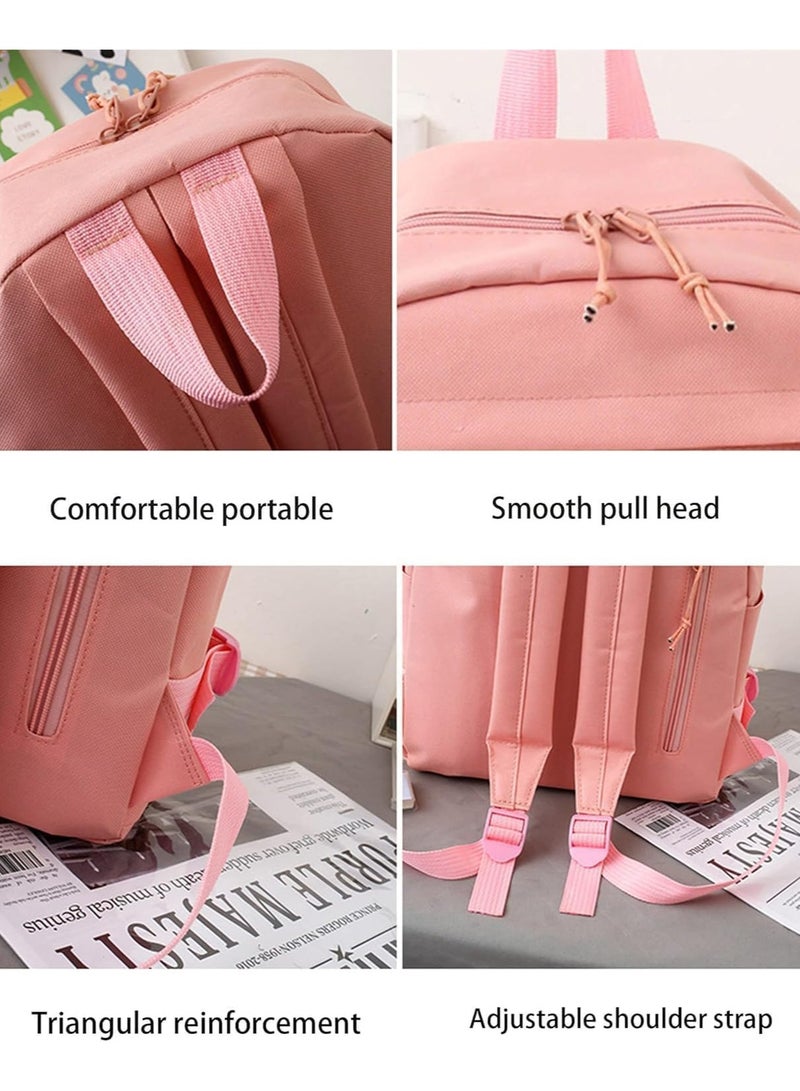 AUTOYSUR 5 Pcs Backpack Set,Kids Backpacks,School Bag for Kids,Back to School Book Bag Backpack for Teen,Cartoon Travel Backpack,Shoulder Bag,Handbag (Pink) - Image 5