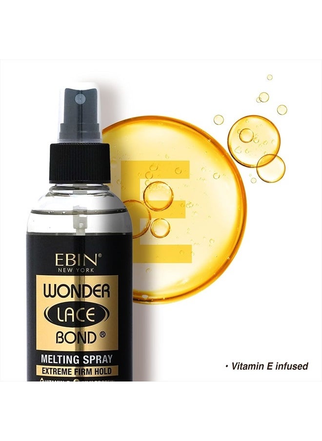 EBIN NEW YORK Wonder Bond Melting Spray 8oz/ 250ml - Extreme Firm Hold (Supreme) | No Reside, Long Lasting Formula with Protecting Edges, Gives Undetectable and Natural Look  - Image 3