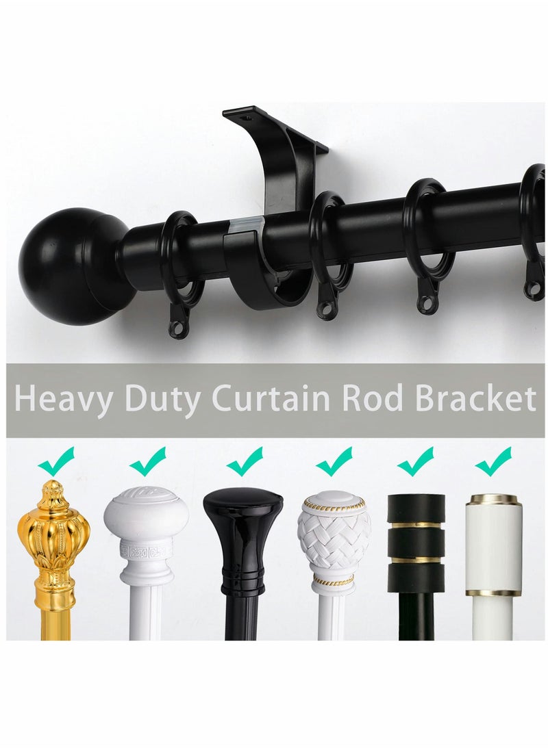 Curtain Rod Bracket, Ceiling Mount Bracket, Aluminum Alloy Closet Rod Bracket with Plastic Buckle, Heavy Duty Curtain Rod Bracket with Matching Screws - Image 2