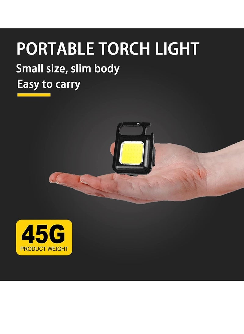 Rechargeable Flashlights, 4 Modes Mini Flashlight Keychain with Folding Bracket Bottle Opener and Magnetic Base for Emergency and Outdoor Use  - Image 4