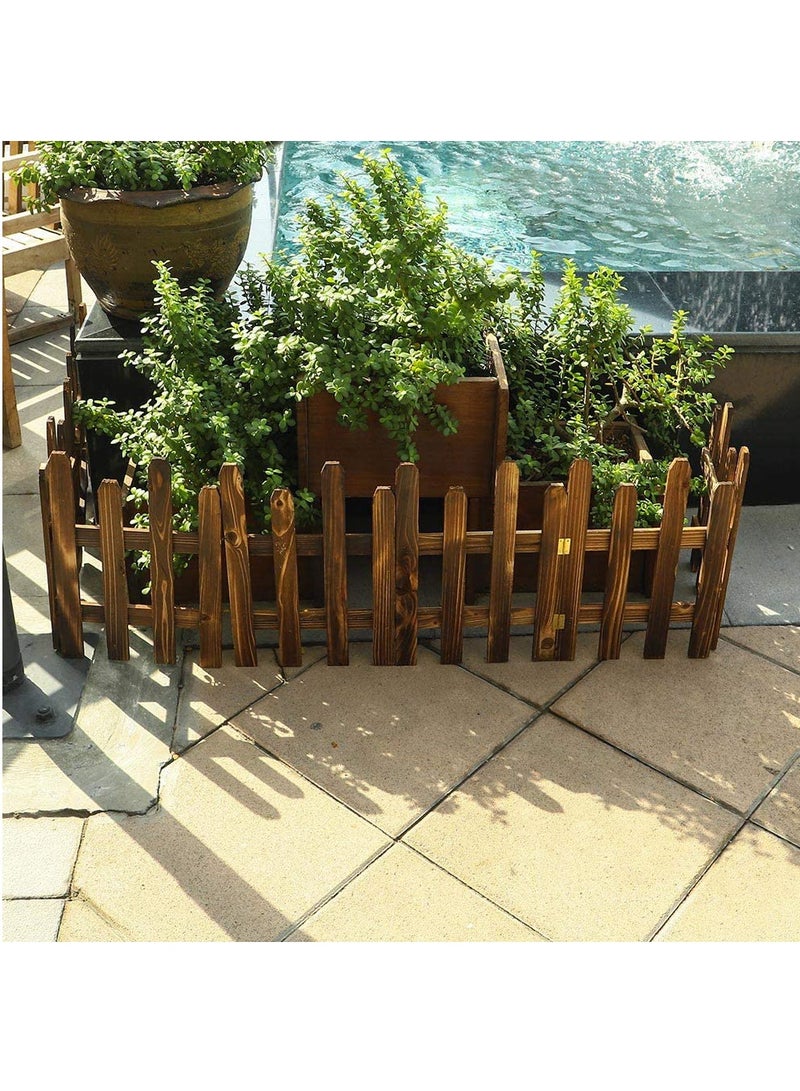 LINGWEI Wooden Fence Garden Edging Border 160x40x1cm - Image 1