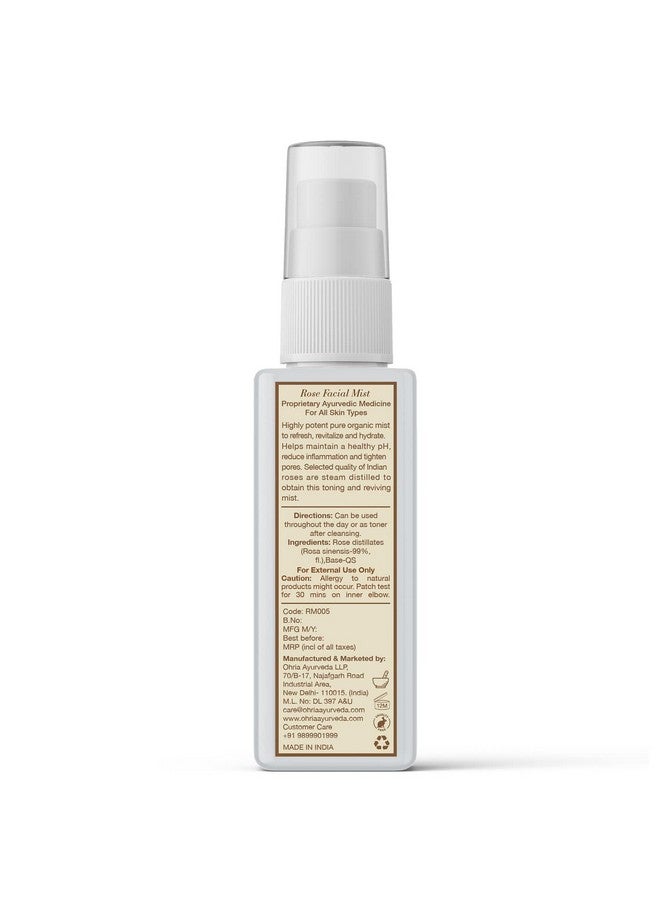 OHRIA Ayurveda Gulab Ark Rose Facial Mist Hydrating Soothing & Toning 50Ml - Image 2
