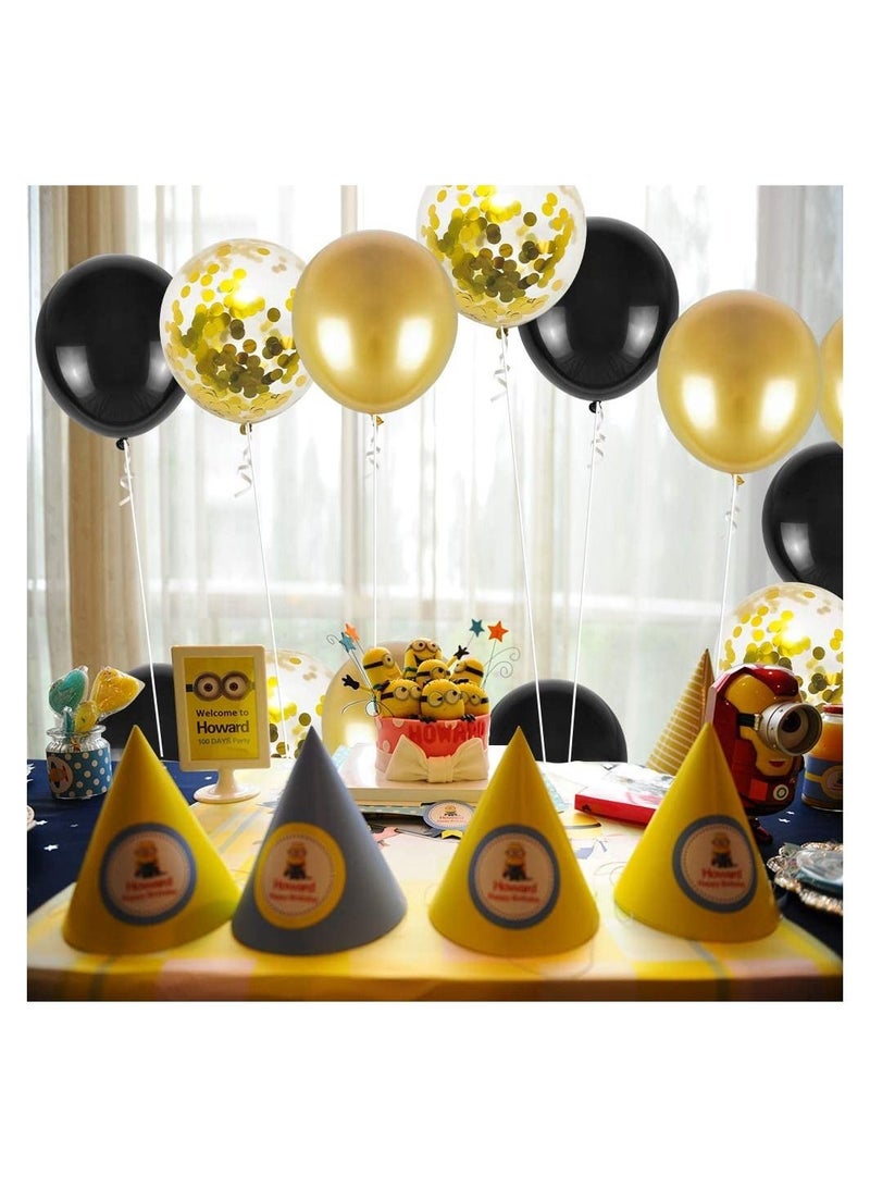 Highland 50-Piece Golden and Black Balloons for Birthday/Baby Shower/Anniversary Party Decorations  - Image 3