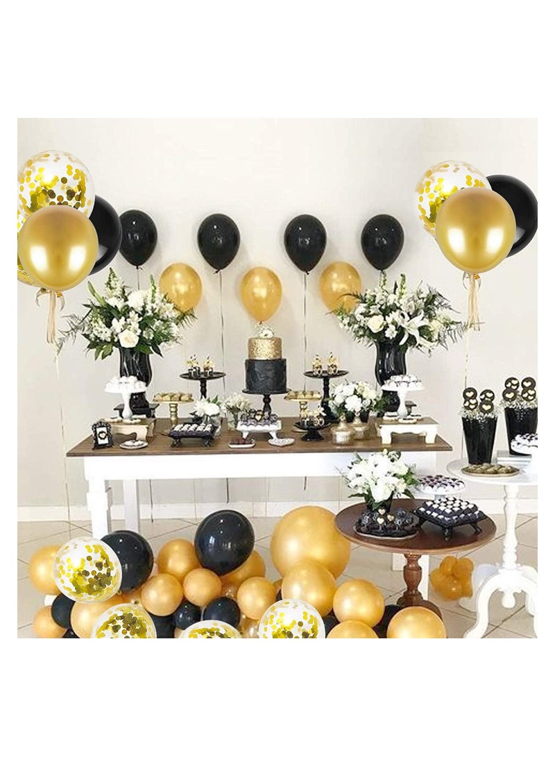 Highland 50-Piece Golden and Black Balloons for Birthday/Baby Shower/Anniversary Party Decorations  - Image 4
