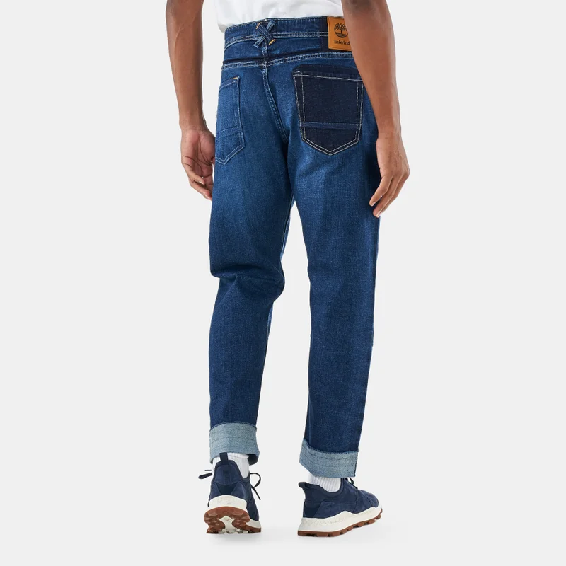 Timberland Men's Washed Comfort Tapered Denim Jeans