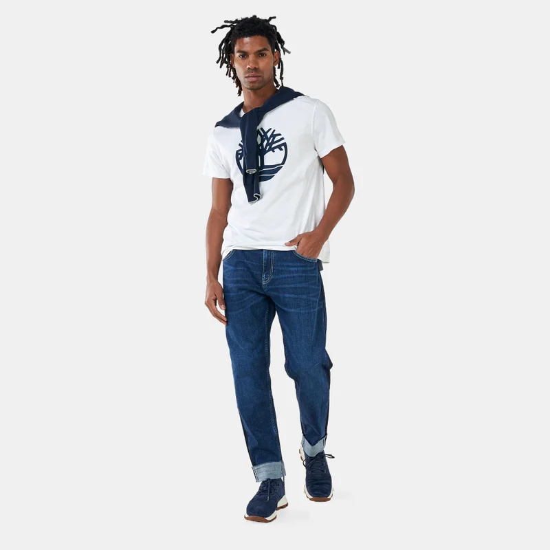 Timberland Men's Washed Comfort Tapered Denim Jeans
