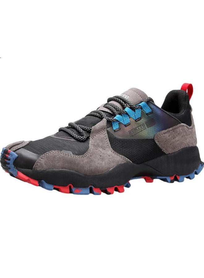 HUMTTO Men'S Outdoor Climbing Shoes Comfortable Breathable Hiking Shoes Anti-Slip Wear-Resistant Mountaineering Shoes Deep Grey-Black Size 45 - Image 2