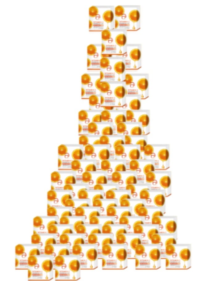 بيرون 80 قطع صابون فيتامين سي لتفتيح البشرة ومقاومة علامات التقدم في السن برتقالي 100جرام - Image 1