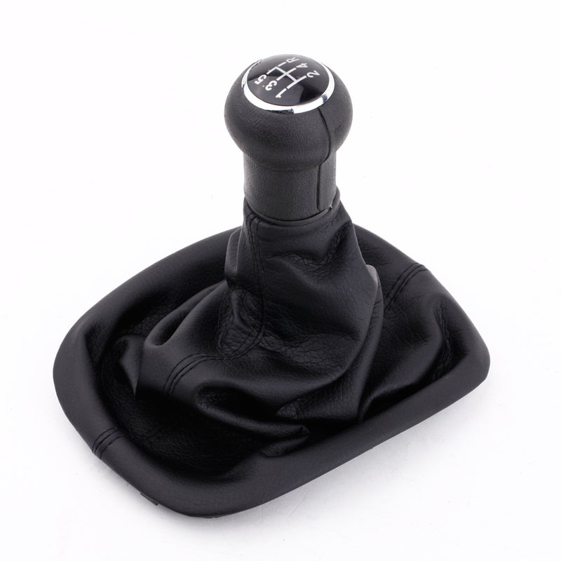 New 5 Speed Gear Shift Knob Gaitor Boot Black PU Leather for VW Passat B5 Volkswagen - Image 1