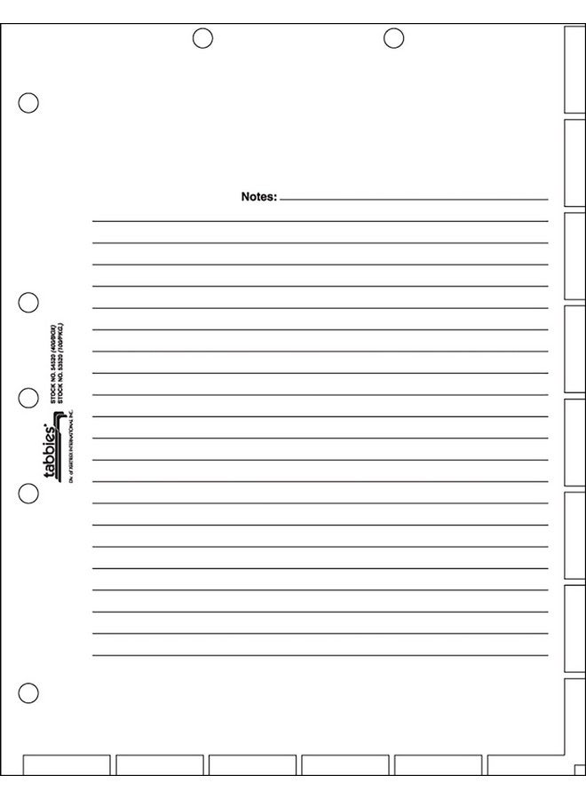 tabbies , Tab54520, Medical Chart Index Divider Sheets, 400 / Box , White - Image 1