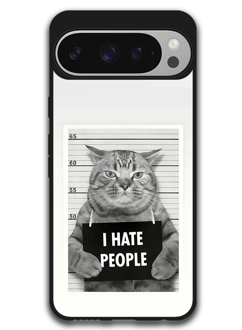 Theodor Protective Case Anti Scratch Shock Proof Bumper Cover For Google Pixel 9 Pro XL i Hate People - Image 1