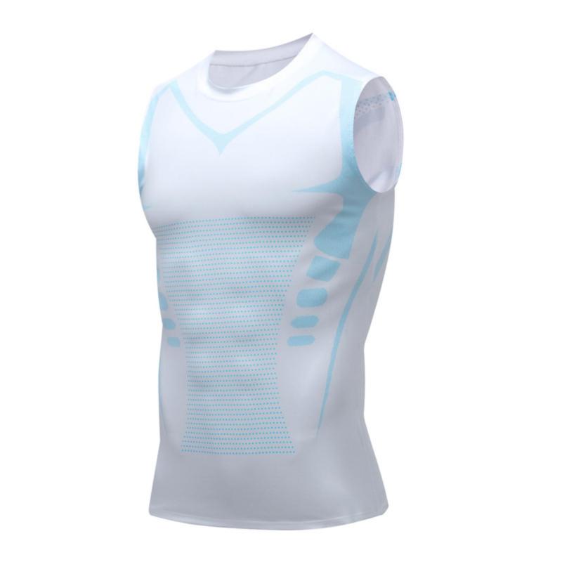 Ionic Shaping Vest XXL White - Advanced Compression Technology Breathable Flexible Fabric Chest Compression Shirt for Male Gym Workouts Daily Wear - Image 1