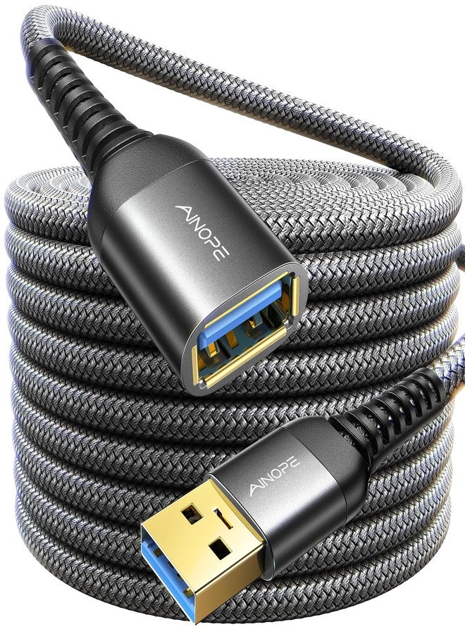 AINOPE 10FT USB 3.0 Extension Cable Type A Male to Female Extension Cord Durable Braided Material High Data Transfer A TO C Compatible with USB Keyboard,Mouse,Flash Drive, Hard Drive,Printer-Black - Image 1