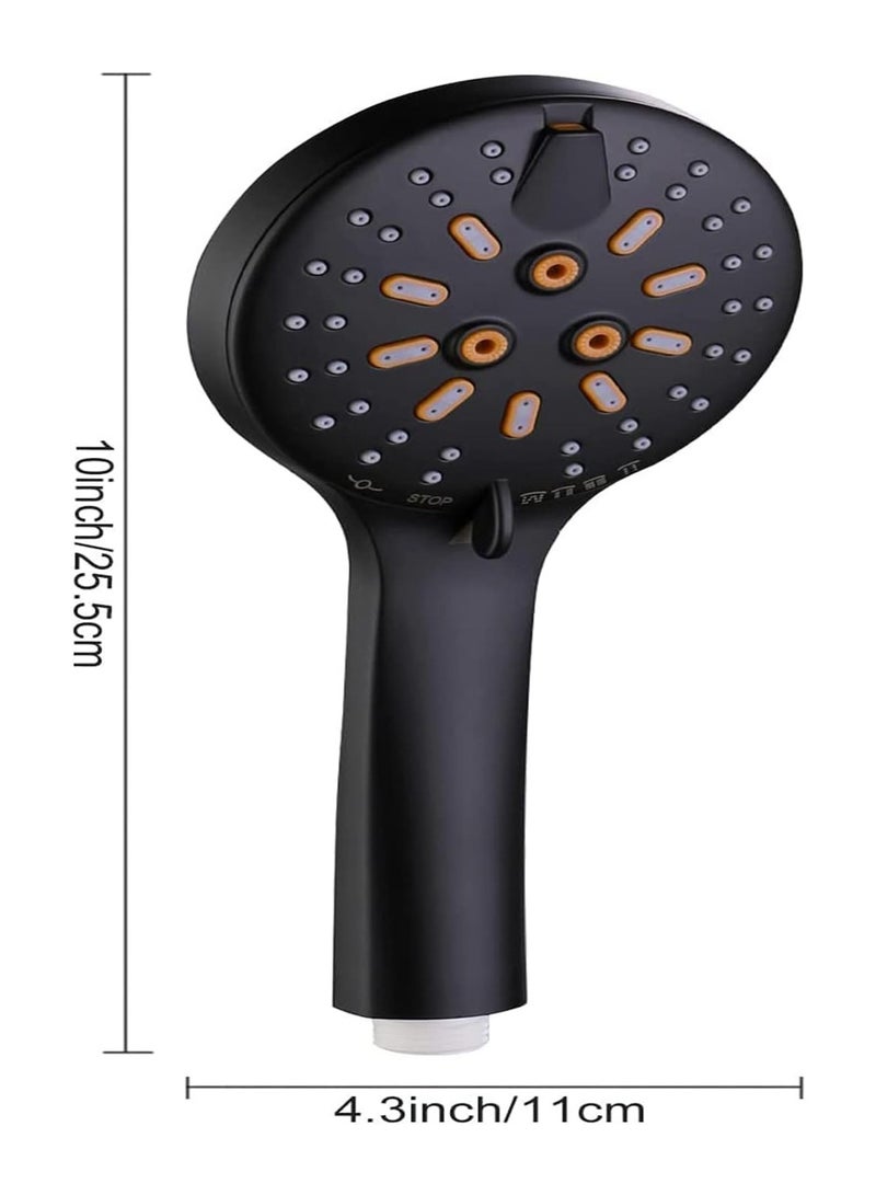 Handheld Shower Head Set, Stainless Steel Bath Showerheads, Shower Heads High Pressure With 5 Function Setting, Multi-functions, Shower Head Holder, 9.8Inch Shower sprinkler  - Image 5