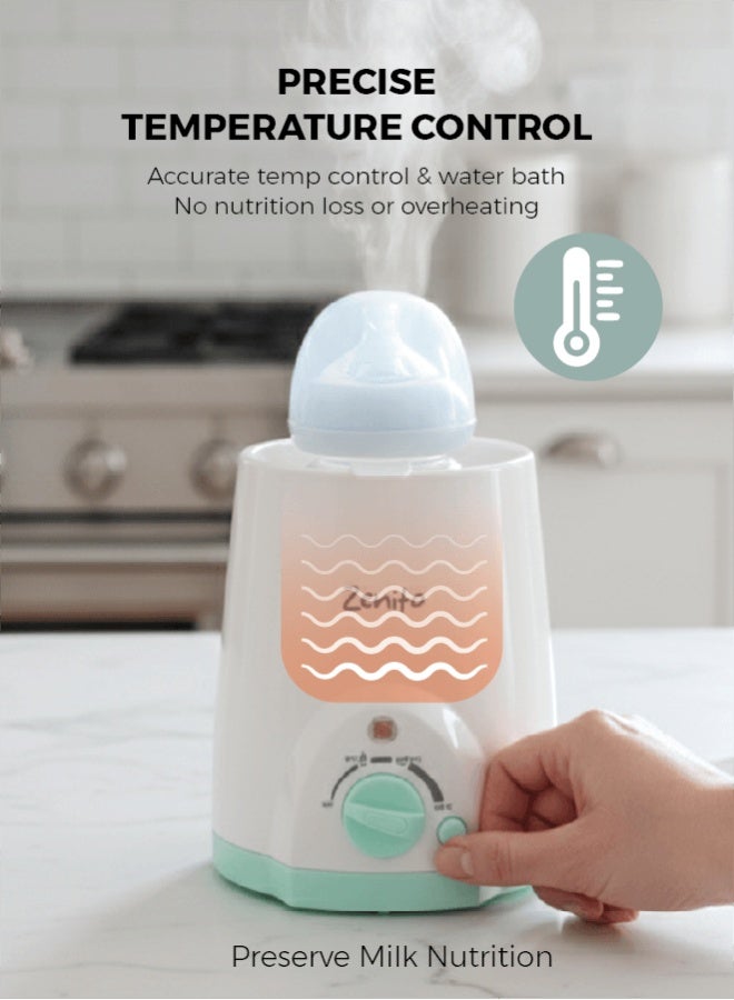 Zenito Baby Bottle Warmer, Fast & Even Heating for Milk, Formula & Baby Food, Auto Shut-Off, Temperature Control & LED Display, Compact & Safe Bottle Heater for Home & Travel - White - Image 3
