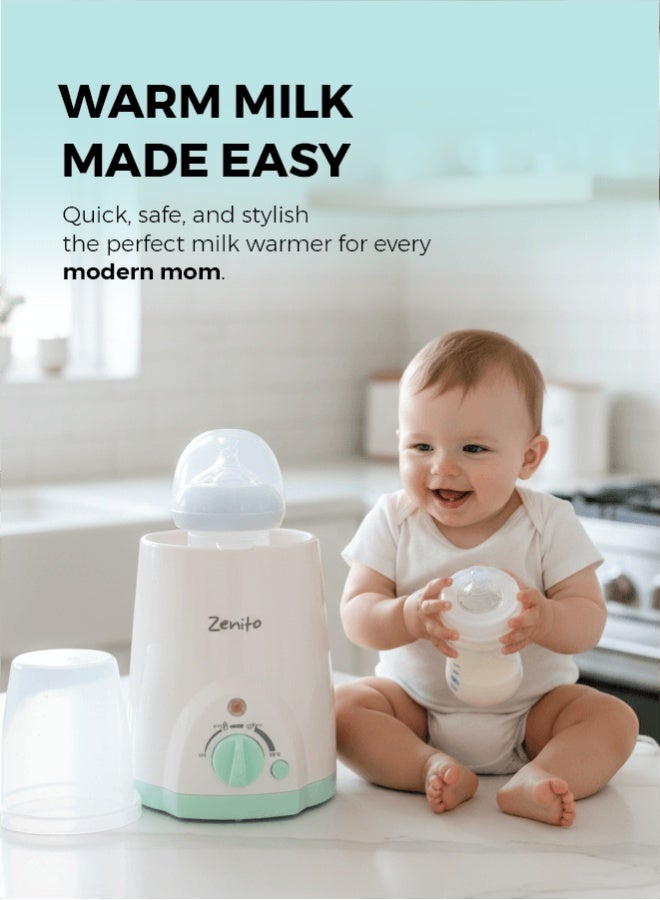 Zenito Baby Bottle Warmer, Fast & Even Heating for Milk, Formula & Baby Food, Auto Shut-Off, Temperature Control & LED Display, Compact & Safe Bottle Heater for Home & Travel - White - Image 2