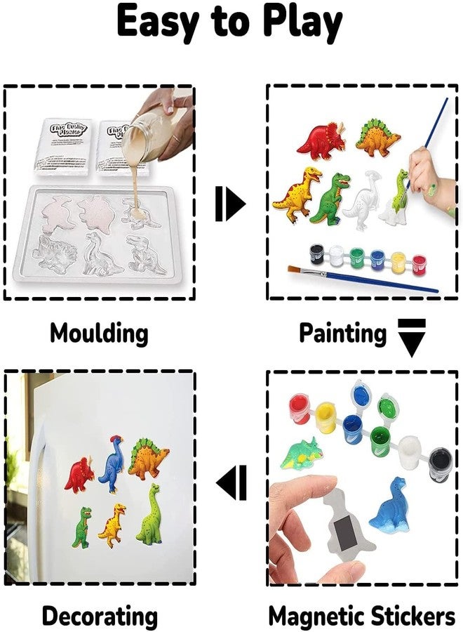IndusBay® DIY Mould and Paint Craft kit - Astronaut Space Theme Make Your own Fridge Magnet Set with Palette & Mold, Painting Art & Craft Set - Gift Toys for Boys & Girls - Image 5